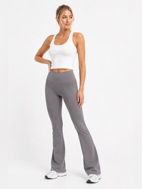 Halara Flare Yoga Pants Women’s Small Gray High Rise Stretch Lounge Pants
